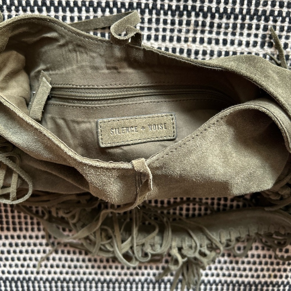 Silence + Noise Suede Fringe Hobo Sling Bag - Picture 8 of 8